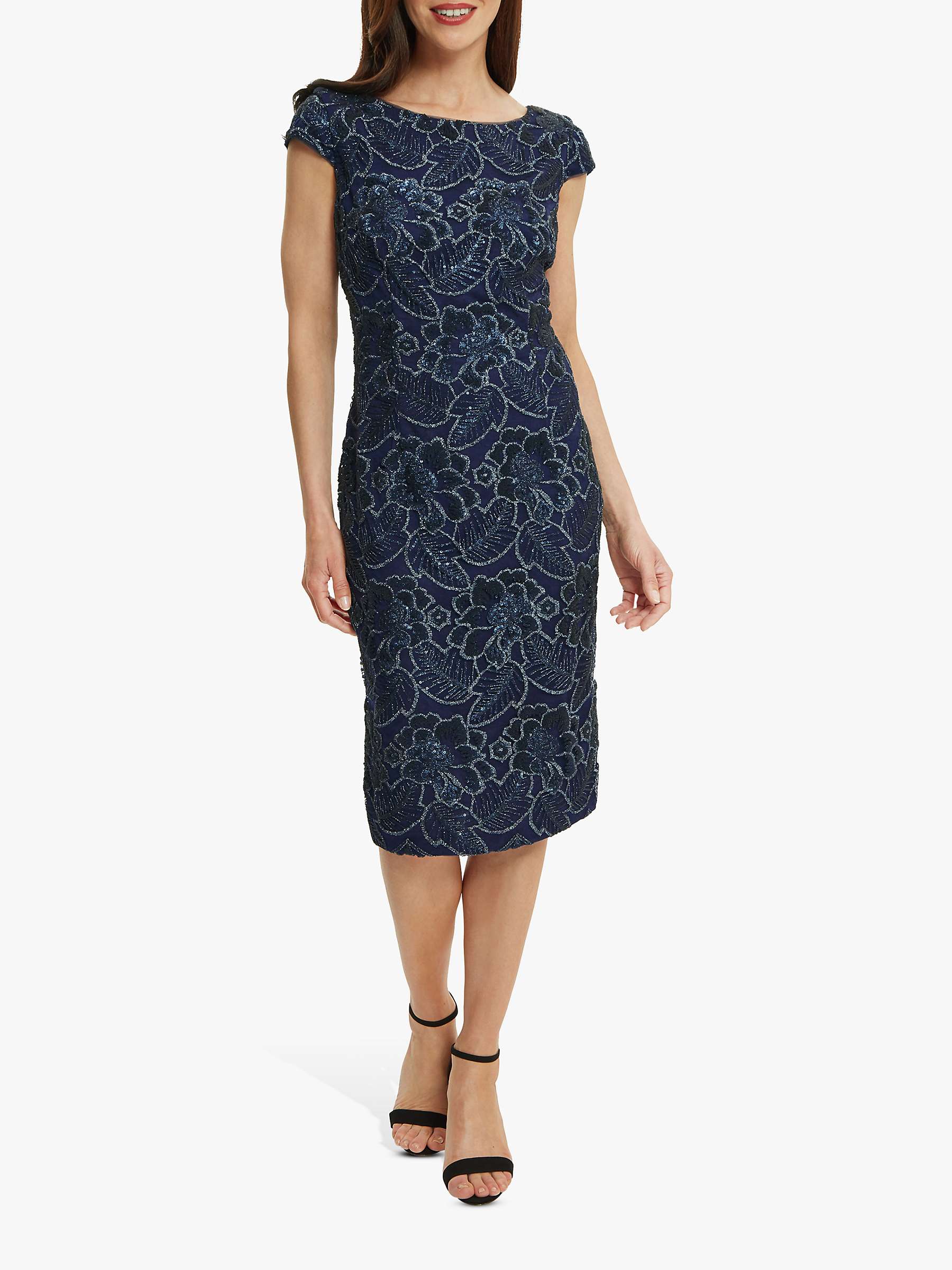 Buy Gina Bacconi Xena Floral Lace Cocktail Dress, Navy Online at johnlewis.com