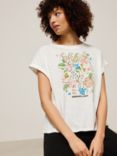 AND/OR Embrace Love Floral Top, White