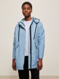 Kin Showerproof Hooded Parka Coat, Blue/Slate Grey