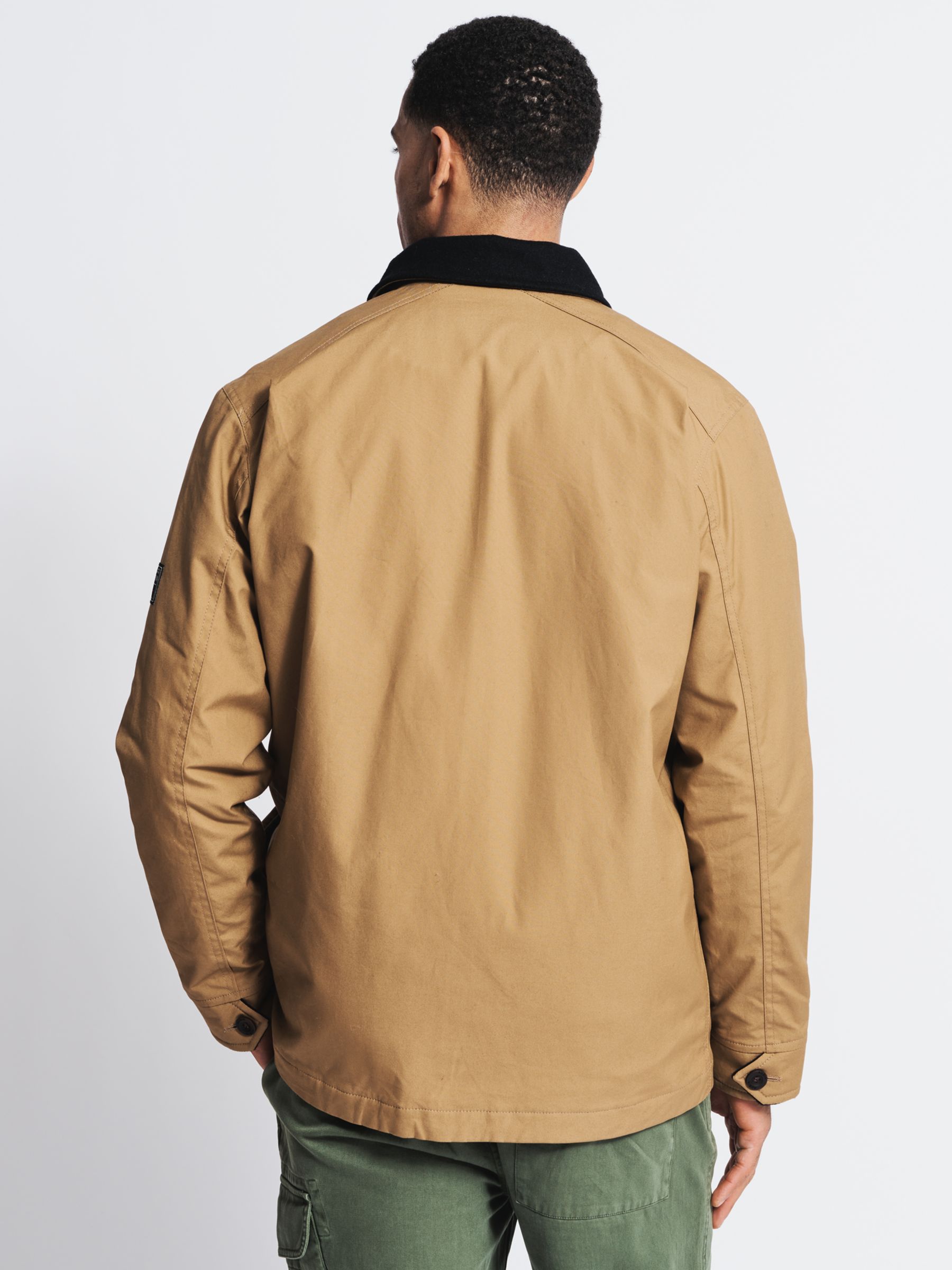 Aubin Union Waxed Cotton Jacket, Tan at John Lewis & Partners