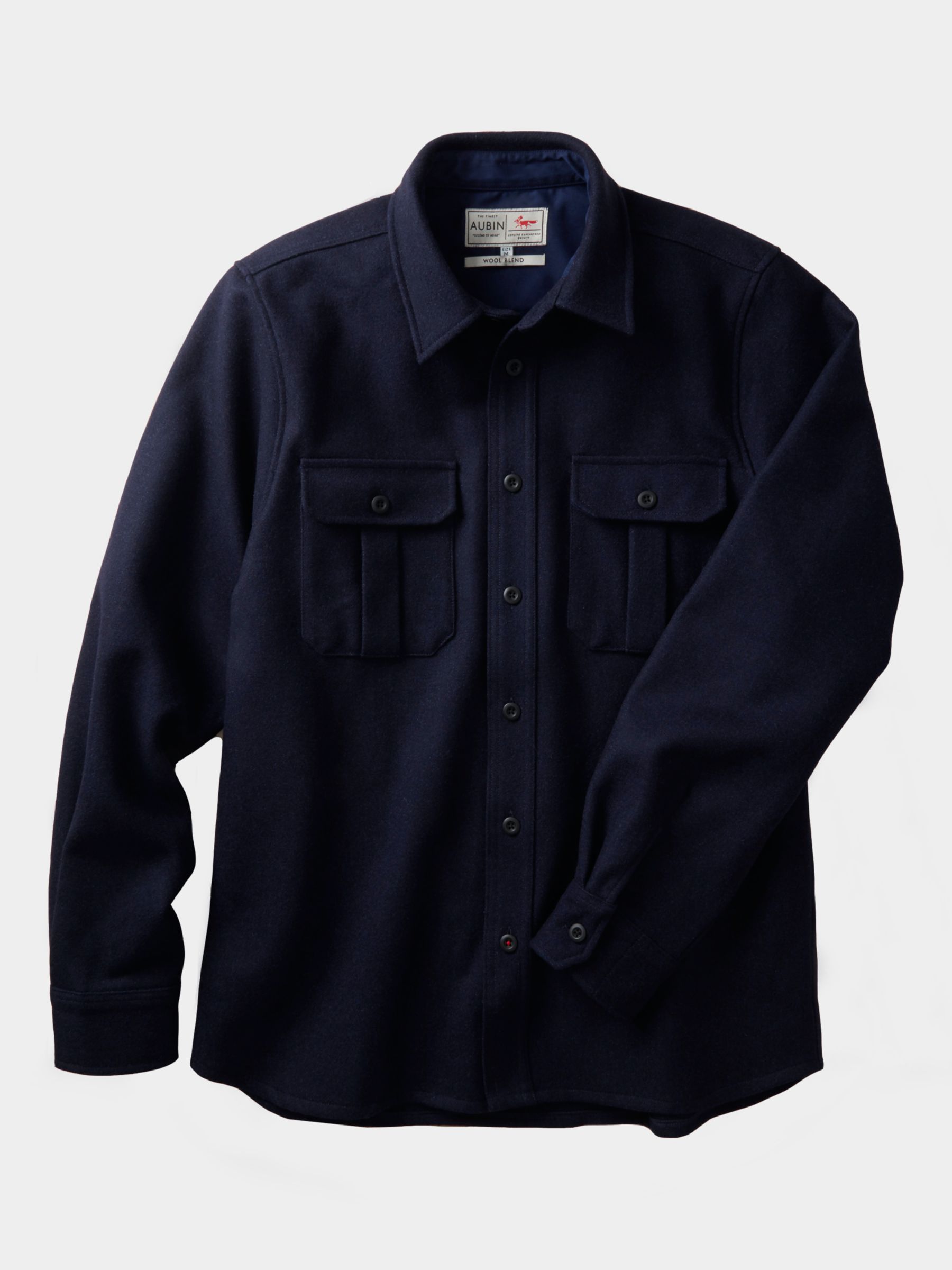 Aubin Lyaghts Wool Overshirt, Navy, S
