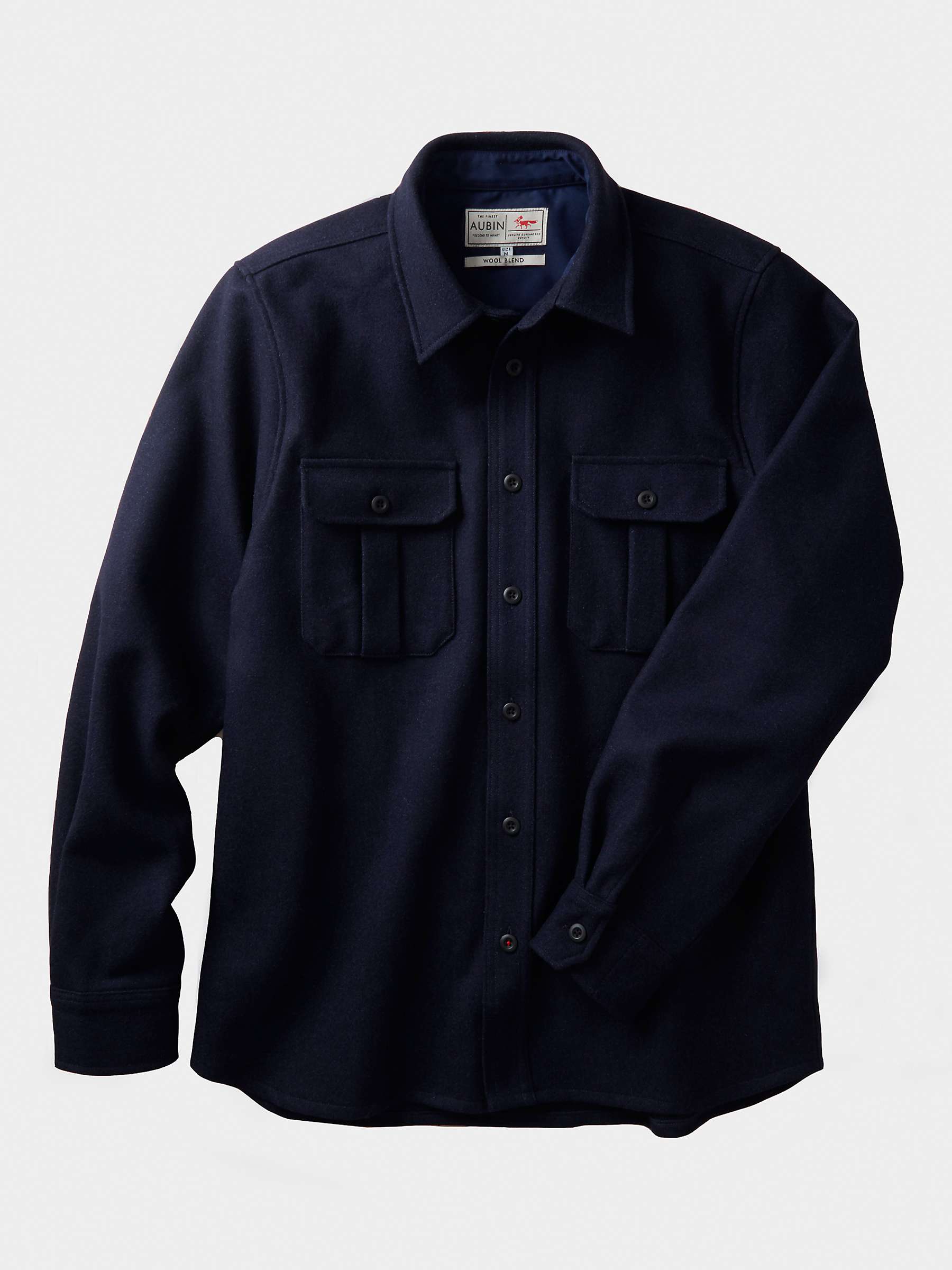 Buy Aubin Lyaghts Wool Overshirt, Navy Online at johnlewis.com