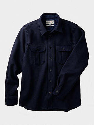 Aubin Lyaghts Wool Overshirt, Navy, Navy