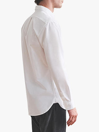 Aubin Aldridge Oxford Cotton Button Down Striped Shirt, Bright White