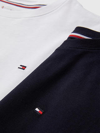 Tommy Hilfiger Kids' Plain Logo T-Shirts, Pack of 2, Desert Sky/White