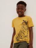 John Lewis & Partners Kids' Tiger T-Shirt, Yellow