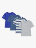 John Lewis & Partners Kids' Cotton Short Sleeve Pocket T-Shirts, Pack of 4, Multi