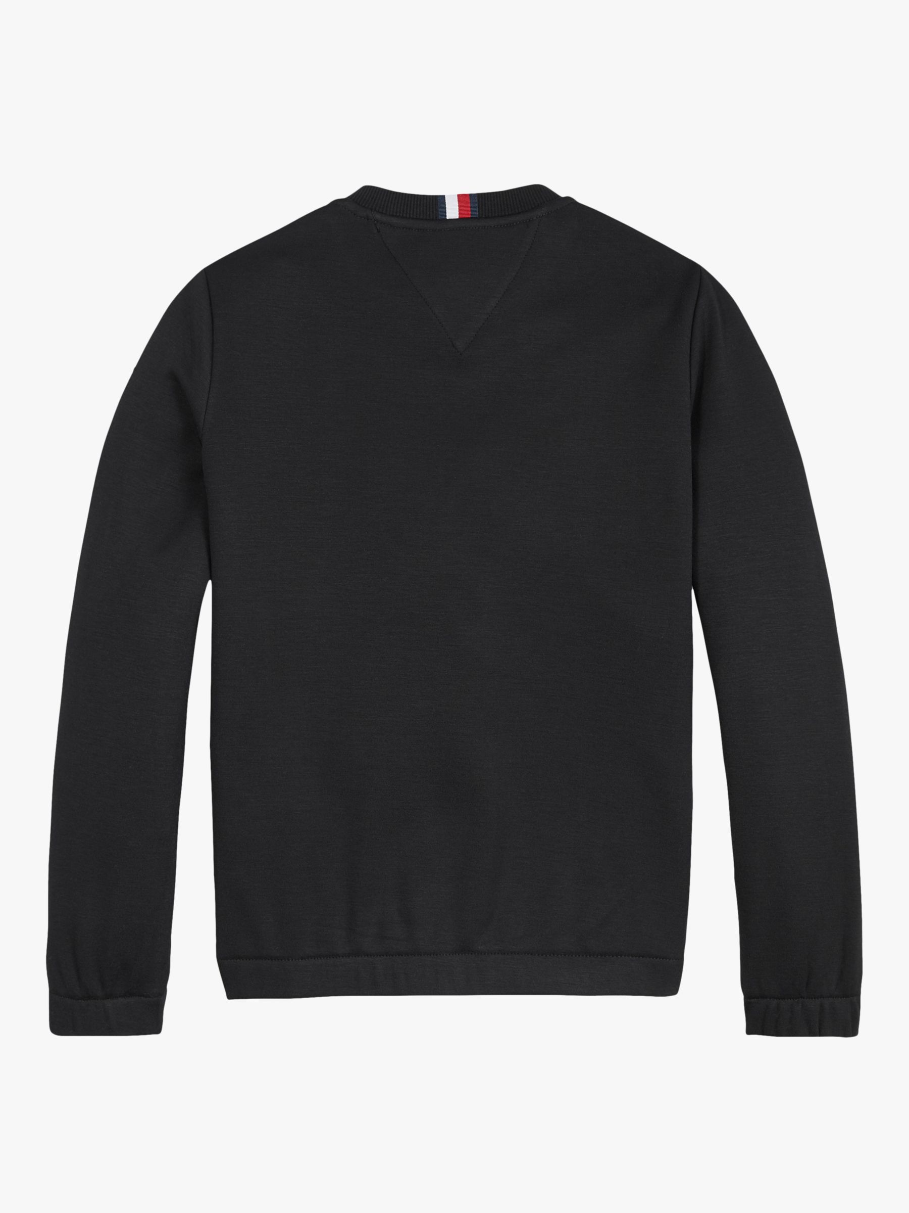 Tommy Hilfiger Kids' Contrast Panel Fleece Sweatshirt, Black, 4 years