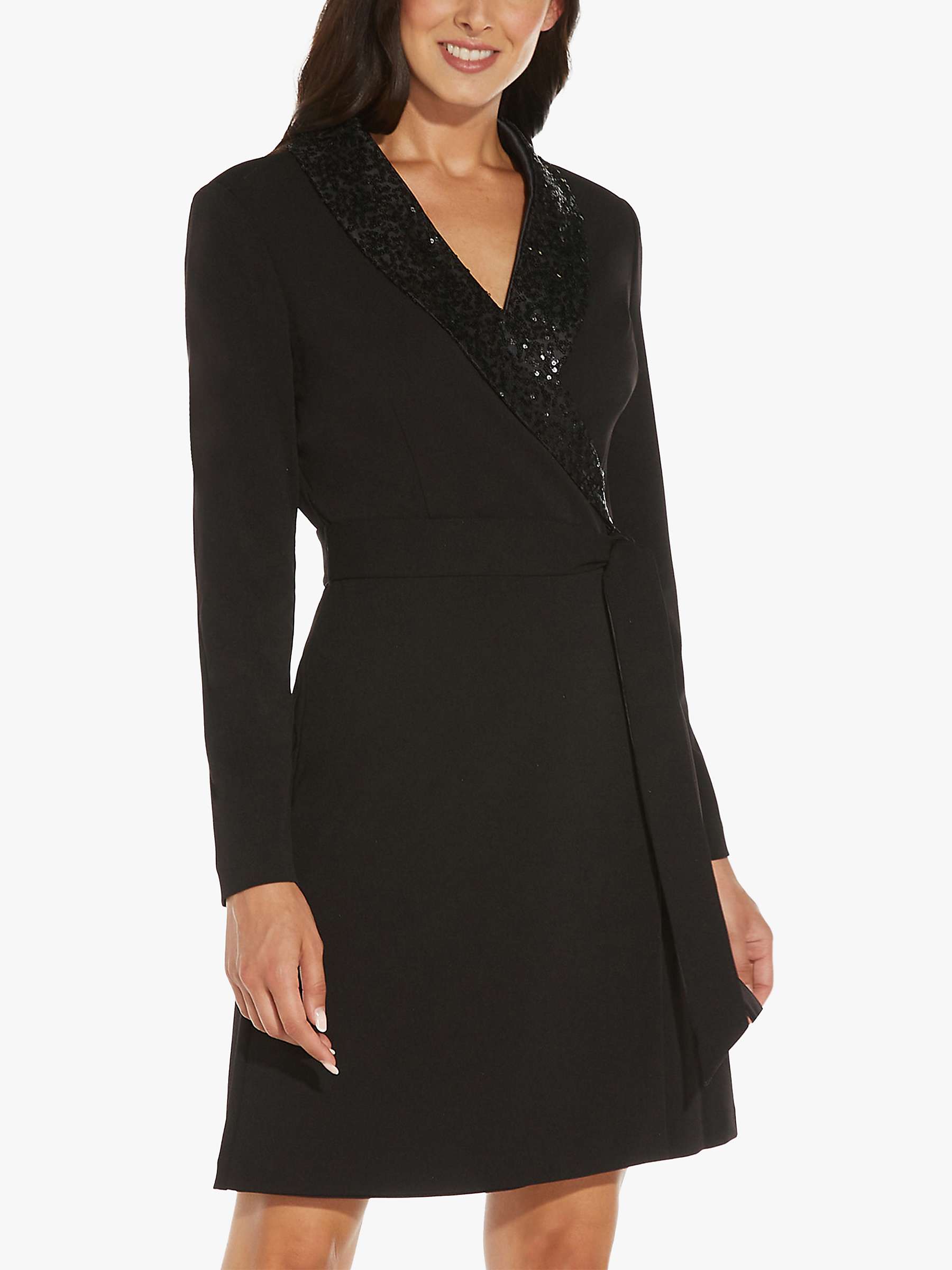 Buy Adrianna Papell Sequin Collar Tuxedo Dress Online at johnlewis.com