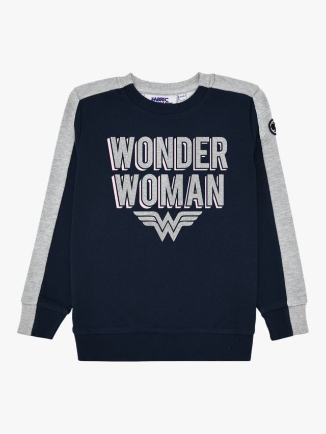 Fabric Flavours Kids' Wonder Woman Sweatshirt & Joggers Set, Navy, 3-4 years