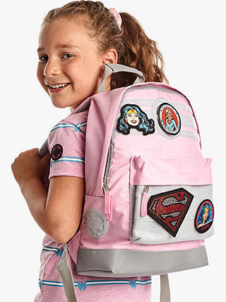 Fabric Flavours Kids' DC Justice League Badgeable Backpack, Pink