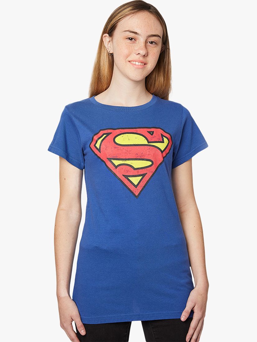 a nombre de astronomía Sollozos Fabric Flavours Superman Logo Fitted T-Shirt, Blue at John Lewis & Partners