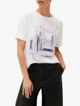 Phase Eight Ingrid Abstract Print T-Shirt, Ivory