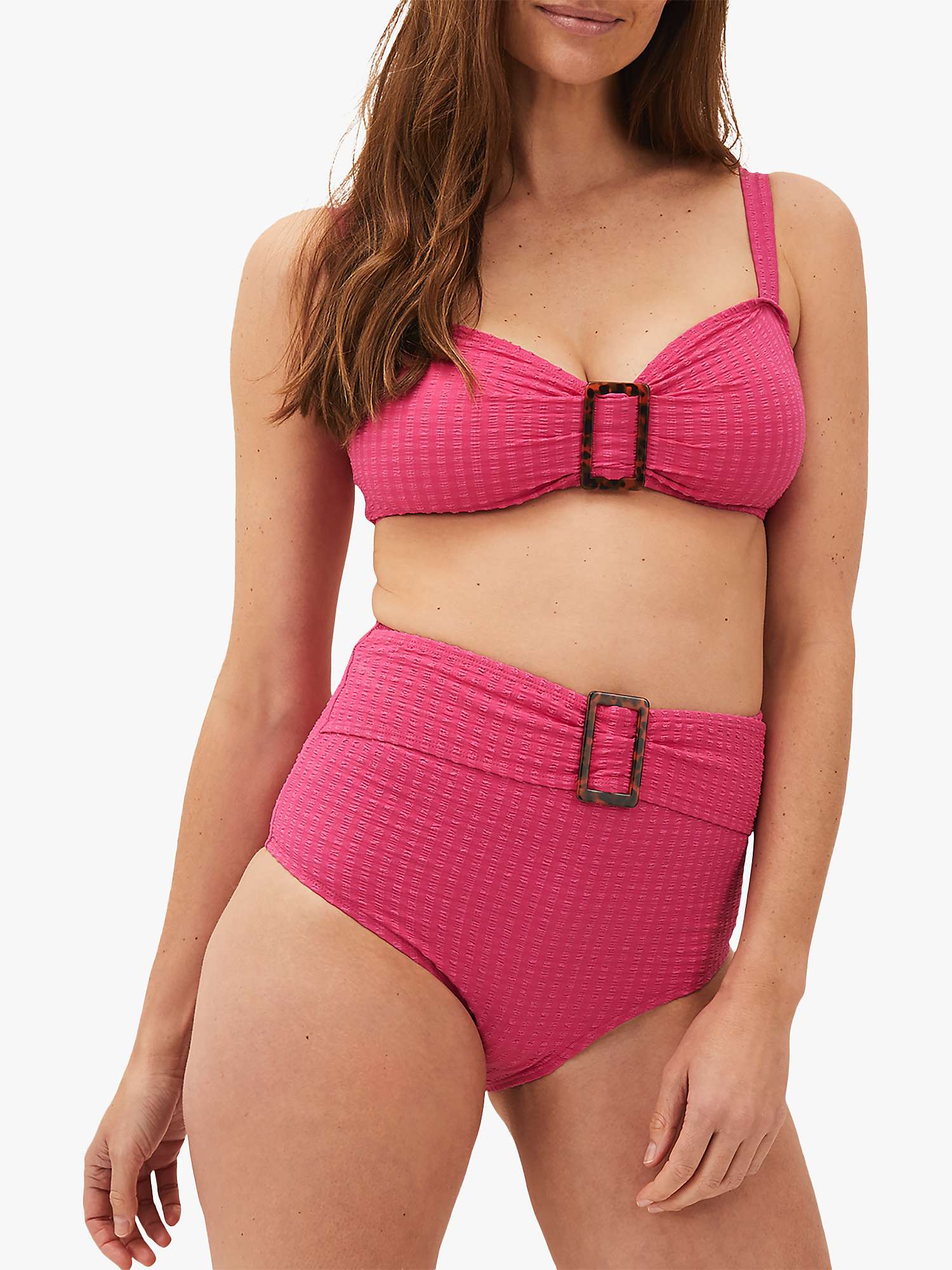 Buy Phase Eight Annabelle Textured Bikini Top, Hot Pink Online at johnlewis.com