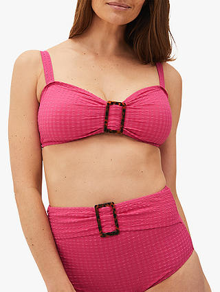 Phase Eight Annabelle Textured Bikini Top, Hot Pink