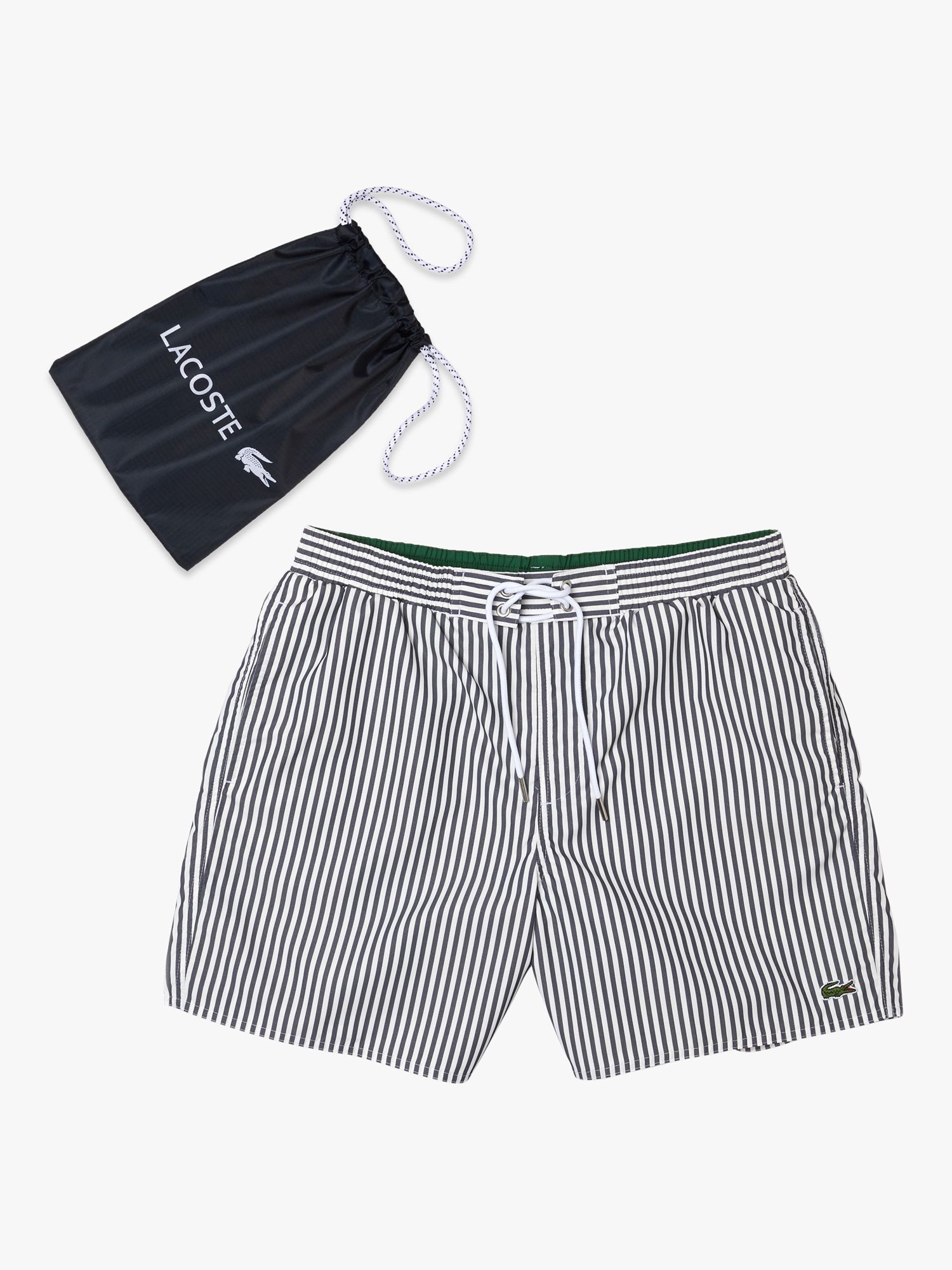 Buy Lacoste Striped Seersucker Swim Shorts, Navy Online at johnlewis.com