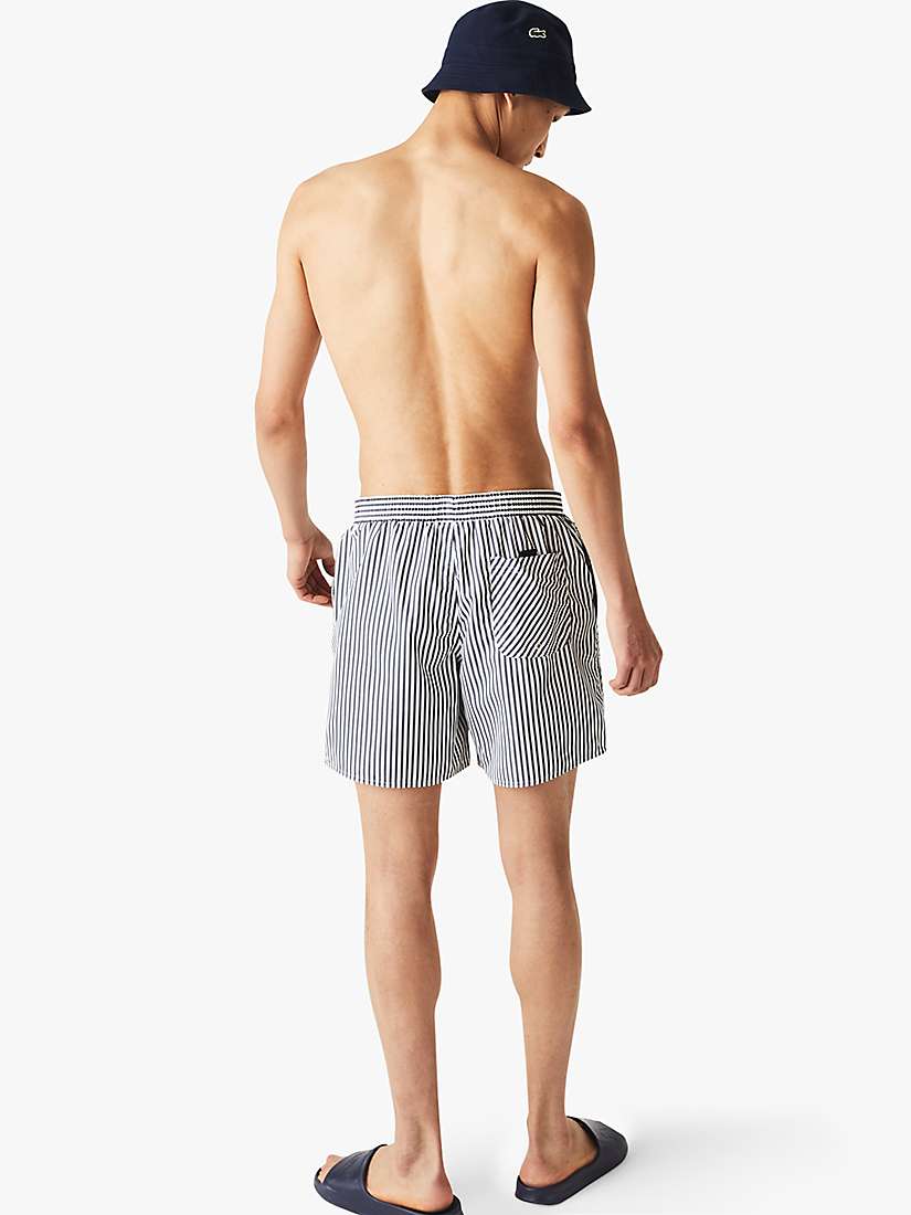 Buy Lacoste Striped Seersucker Swim Shorts, Navy Online at johnlewis.com