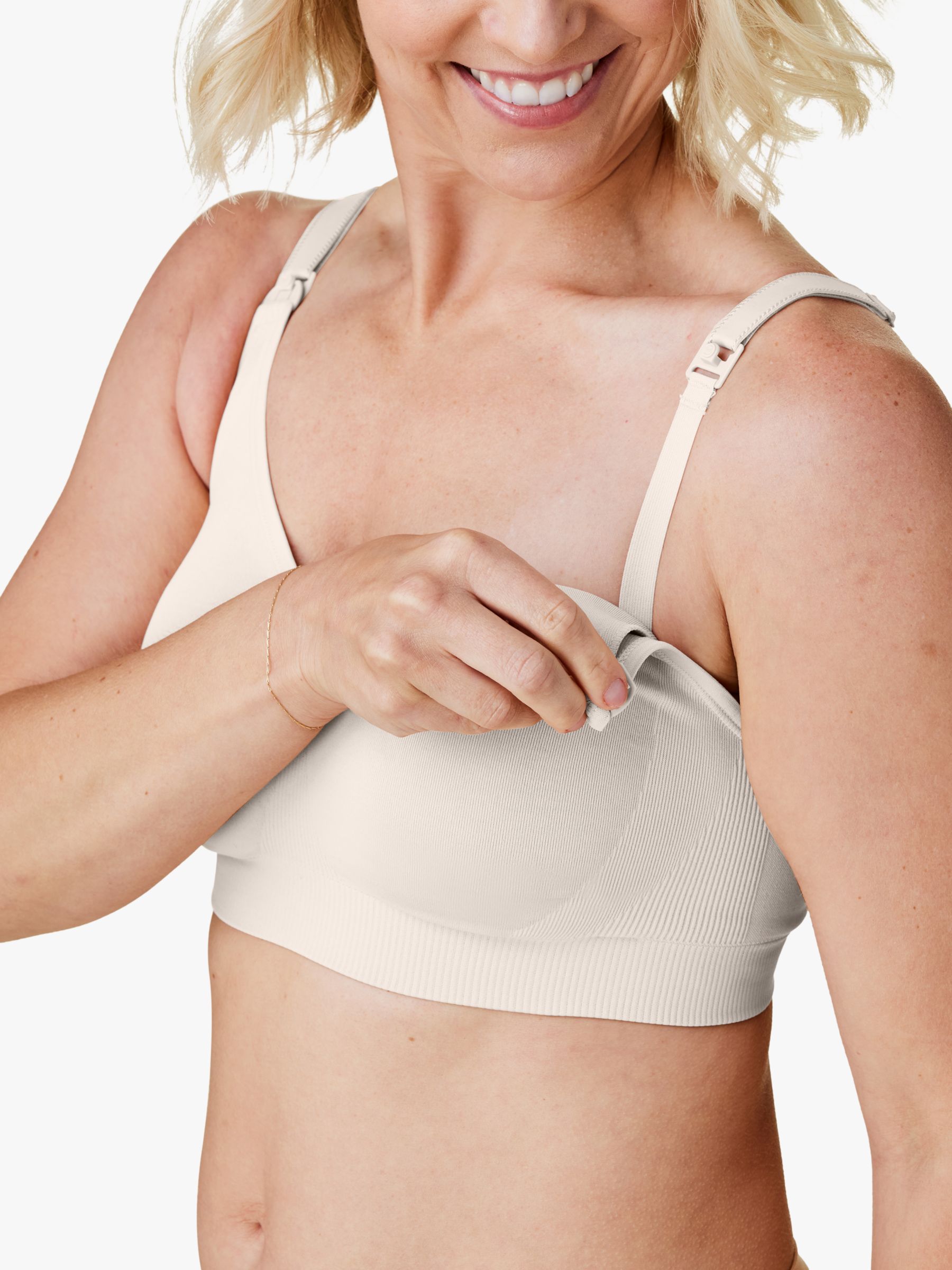 Istintiva Mamma - Non-Wired Cotton Nursing Bra with Clips for One-Handed  Breast Uncovering - Soft, Unpadded Cups - White 34C : : Fashion