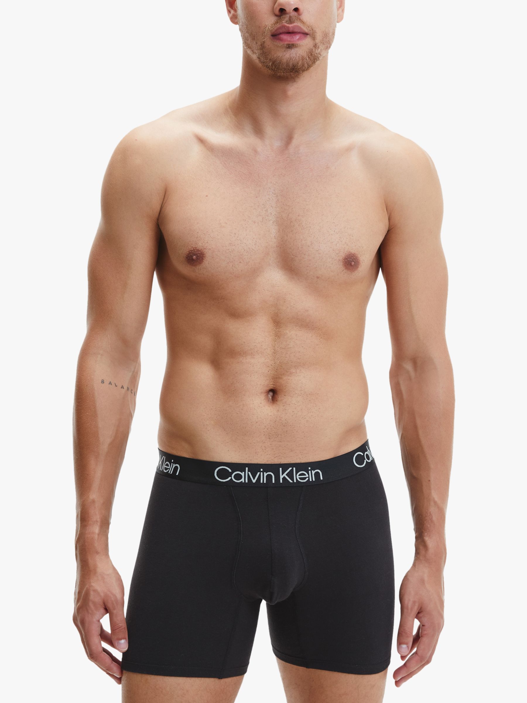 Calvin Klein Cotton Stretch Regular Fit Boxer Briefs, Pack of 3, Black at  John Lewis & Partners