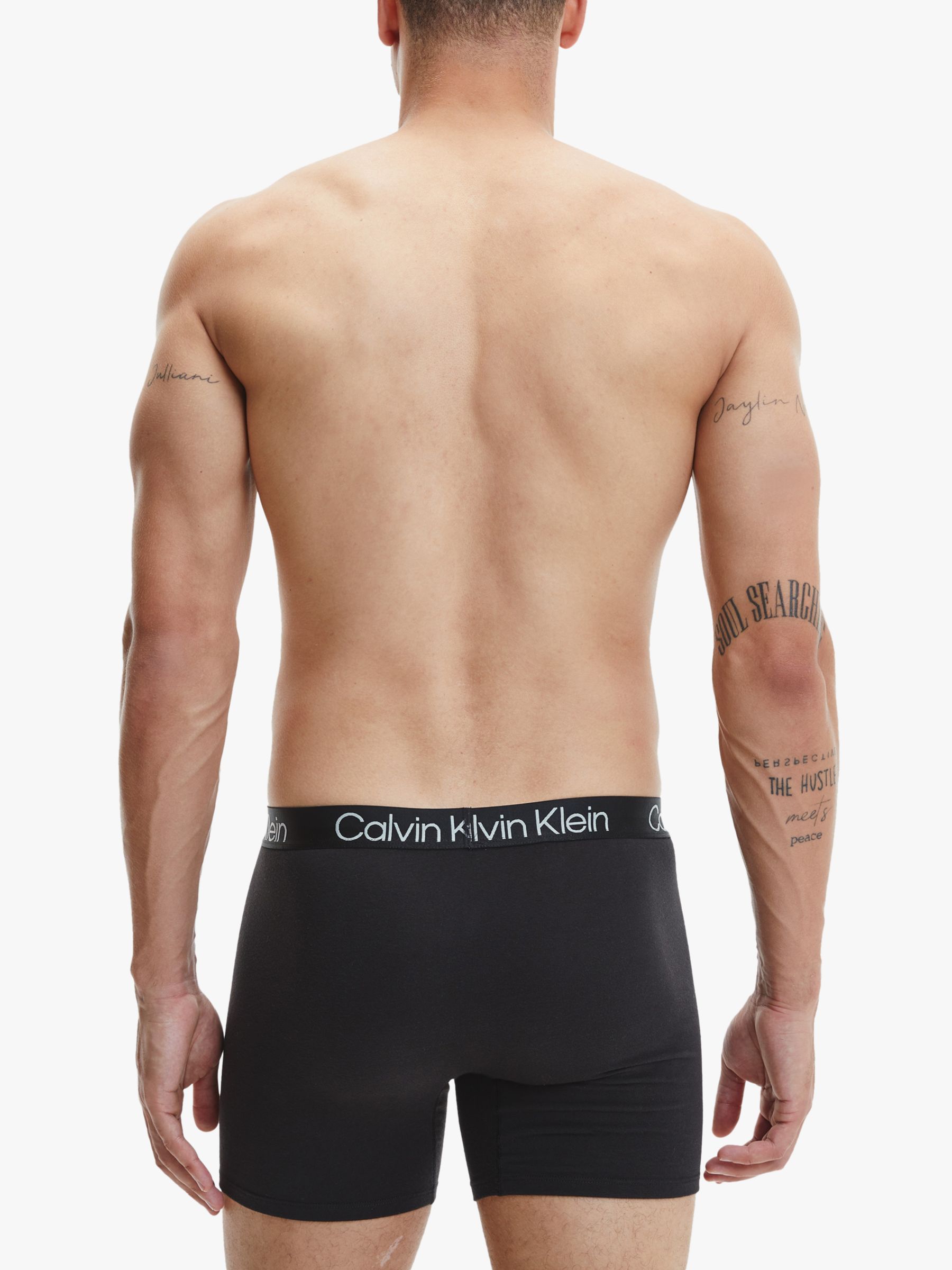 Calvin Klein Cotton Stretch Regular Fit Boxer Briefs, Pack of 3, Black, S