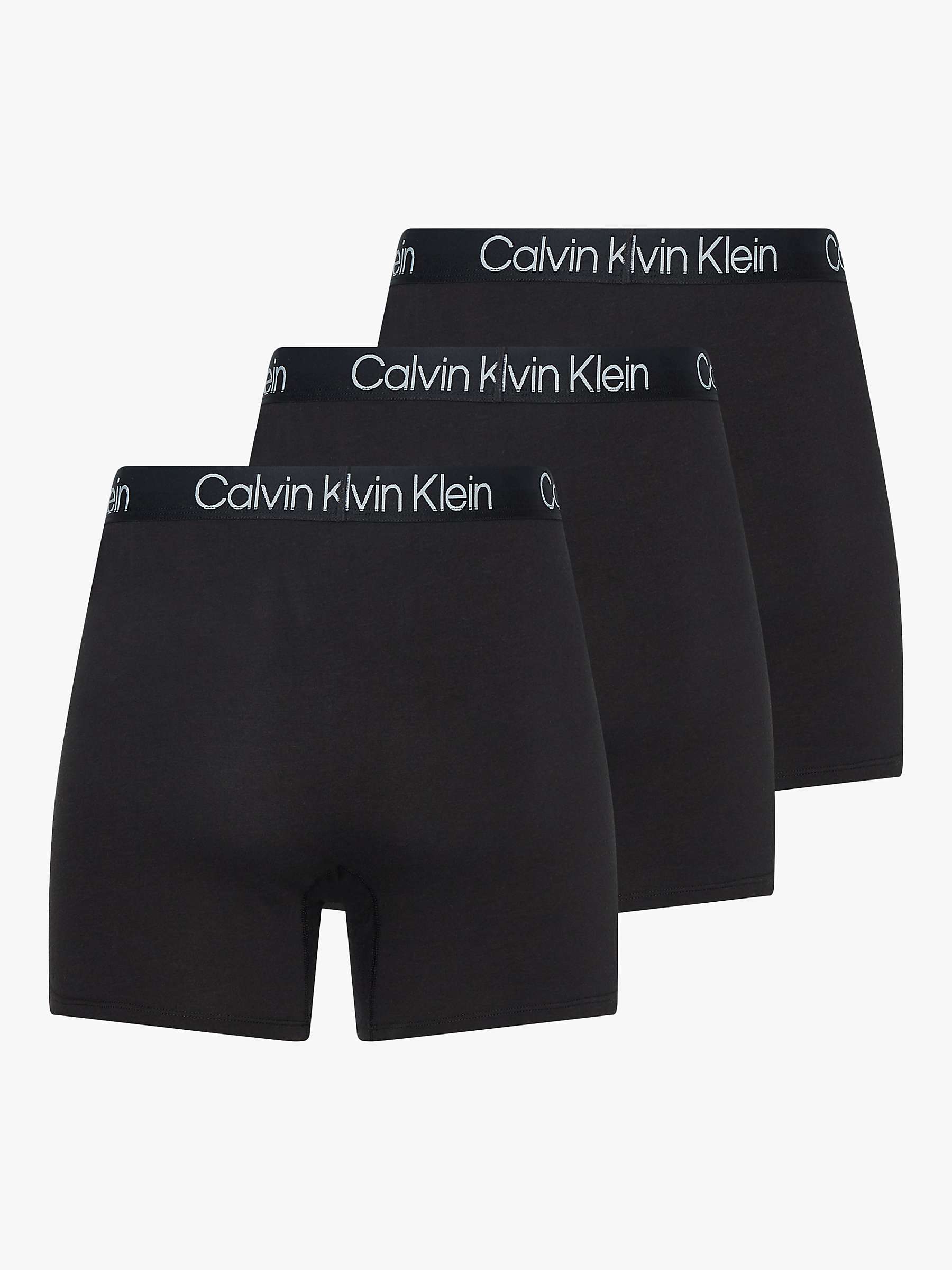 Calvin Klein Cotton Stretch Regular Fit Boxer Briefs, Pack of 3, Black at  John Lewis & Partners