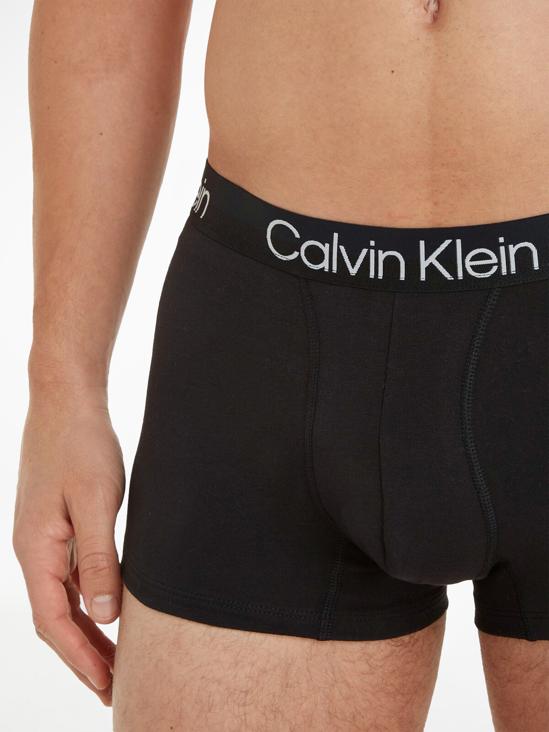 Calvin Klein Cotton Stretch Trunk 3 Pack In Black