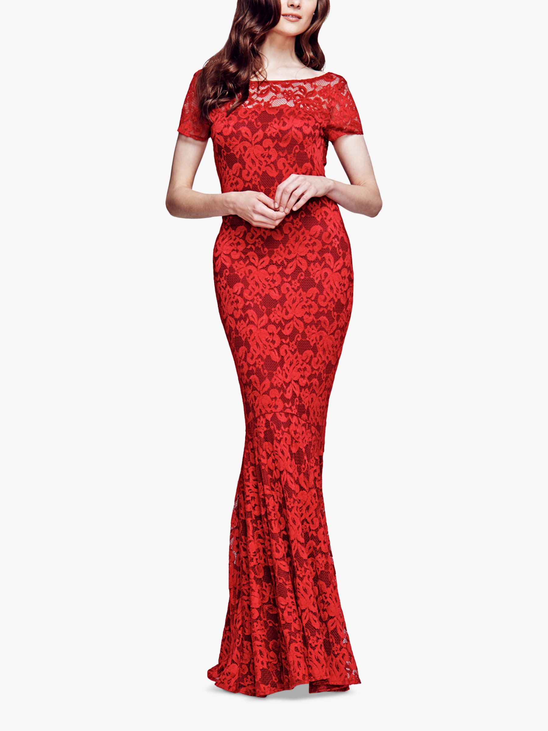 Hotsquash Long Lace Maxi Dress Red At John Lewis And Partners