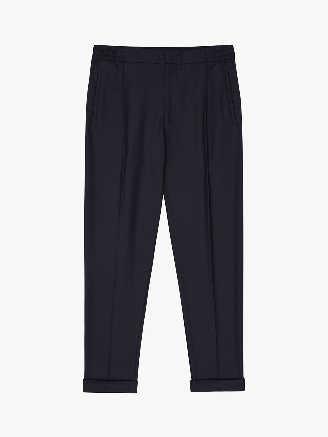 Reiss Brighton Pleat Front Trousers, Navy at John Lewis & Partners