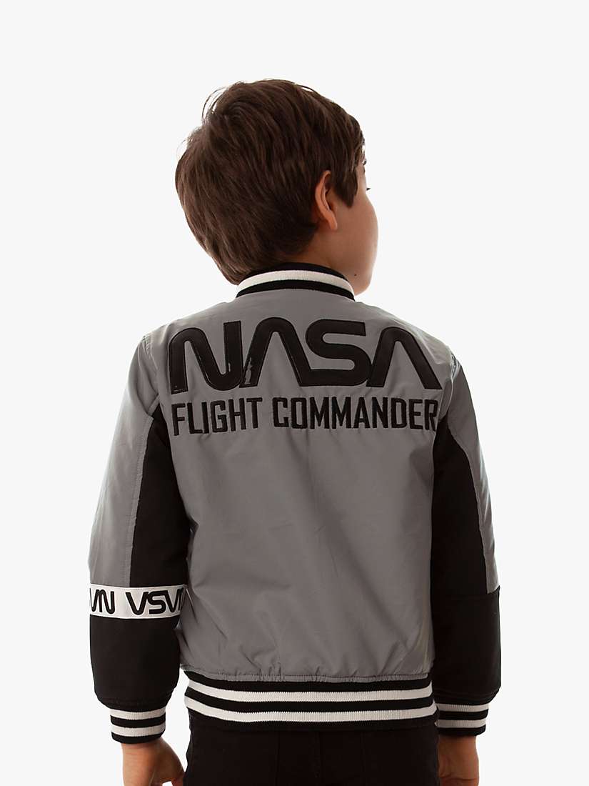 Buy Fabric Flavours Kids' NASA Flight Commander Bomber Jacket, Grey Online at johnlewis.com