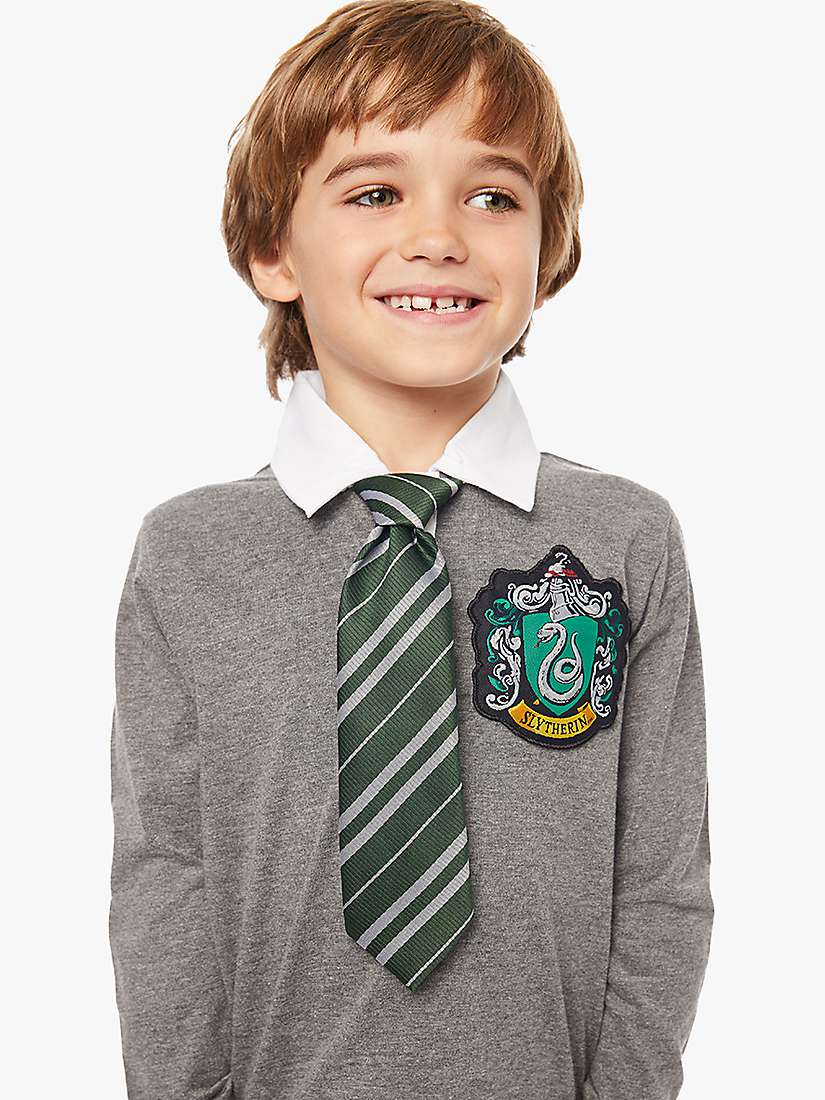 Buy Fabric Flavours Kids' Harry Potter Syltherin Uniform Long Sleeve Top, Grey Online at johnlewis.com