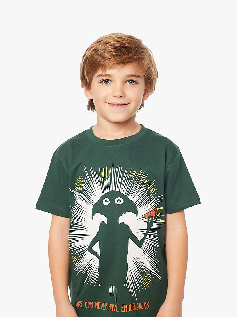 Buy Fabric Flavours Kids' Dobby Print Short Sleeve T-Shirt, Green Online at johnlewis.com