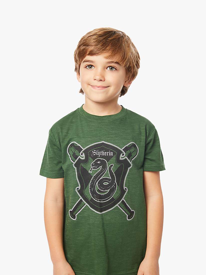 Buy Fabric Flavours Kids' Harry Potter Slytherin Print Short Sleeve T-Shirt Online at johnlewis.com