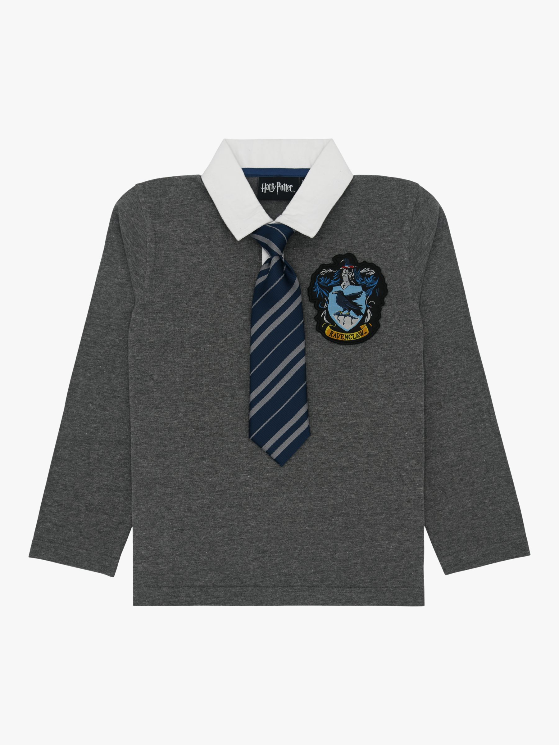 Fabric Flavours Kids' Harry Potter Ravenclaw Uniform Long Sleeve Top, Grey, 3-4 years