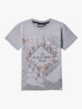 Fabric Flavours Kids' Harry Potter Marauders Print Short Sleeve T-Shirt, Grey
