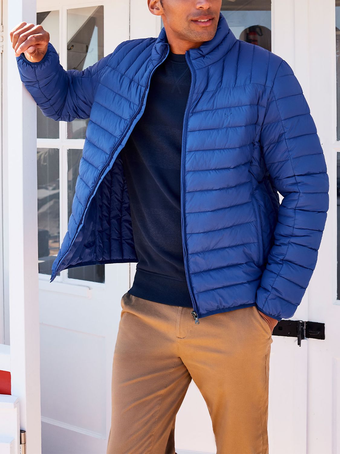 Crew Clothing Lowther Lightweight Jacket, Bright Blue at John Lewis ...