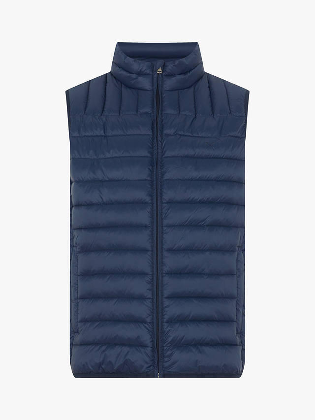 Crew Clothing Lightweight Lowther Gilet, Navy Blue at John Lewis & Partners