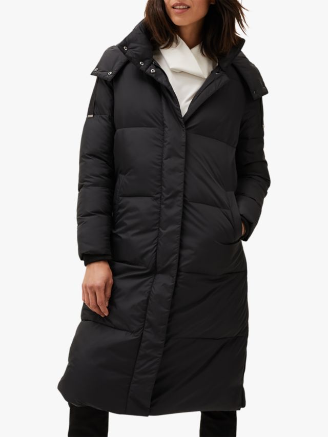 Phase Eight Shona Knee Length Quilted Coat Black 8