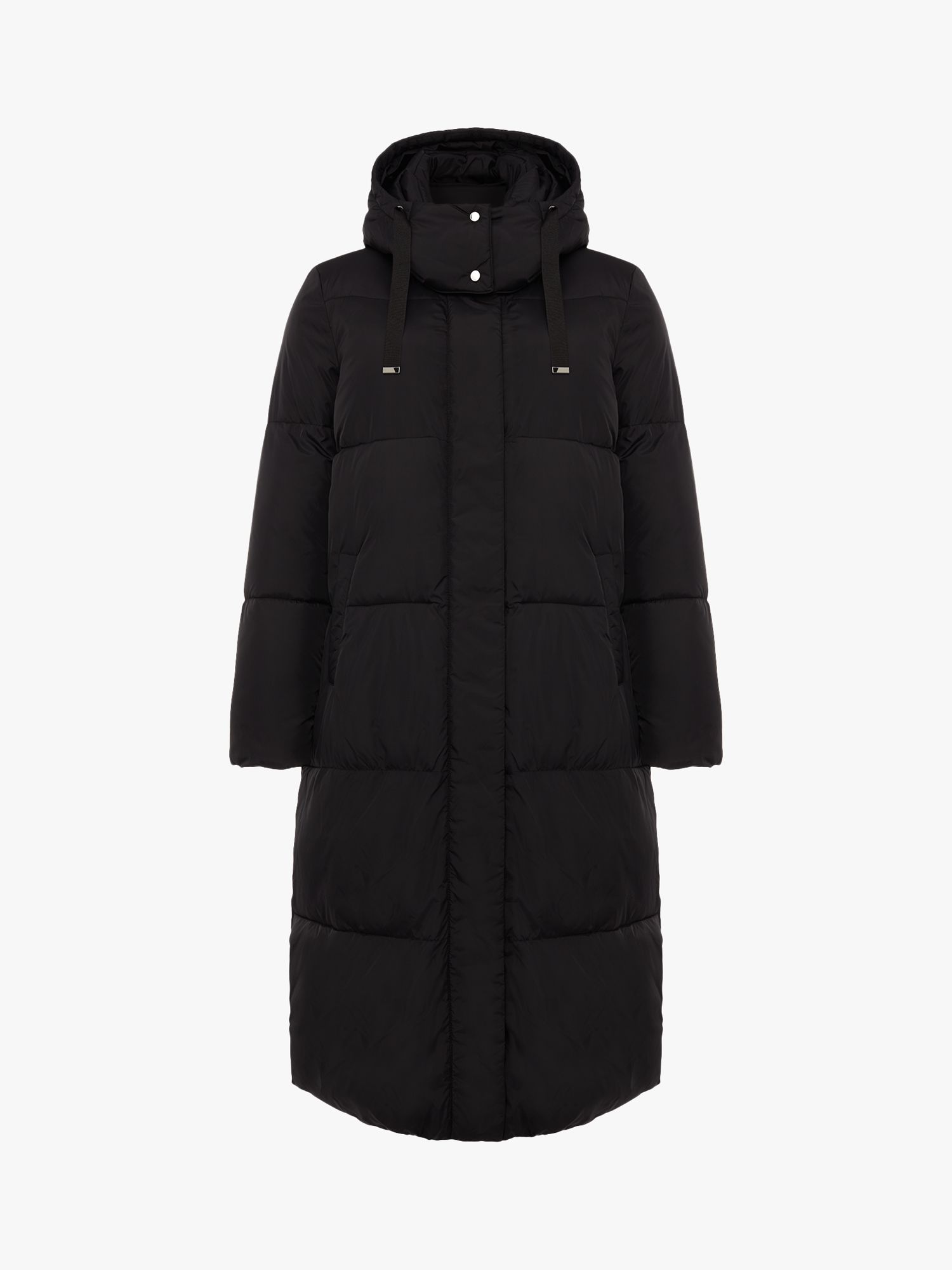 Phase Eight Shona Knee Length Quilted Coat, Black at John Lewis & Partners