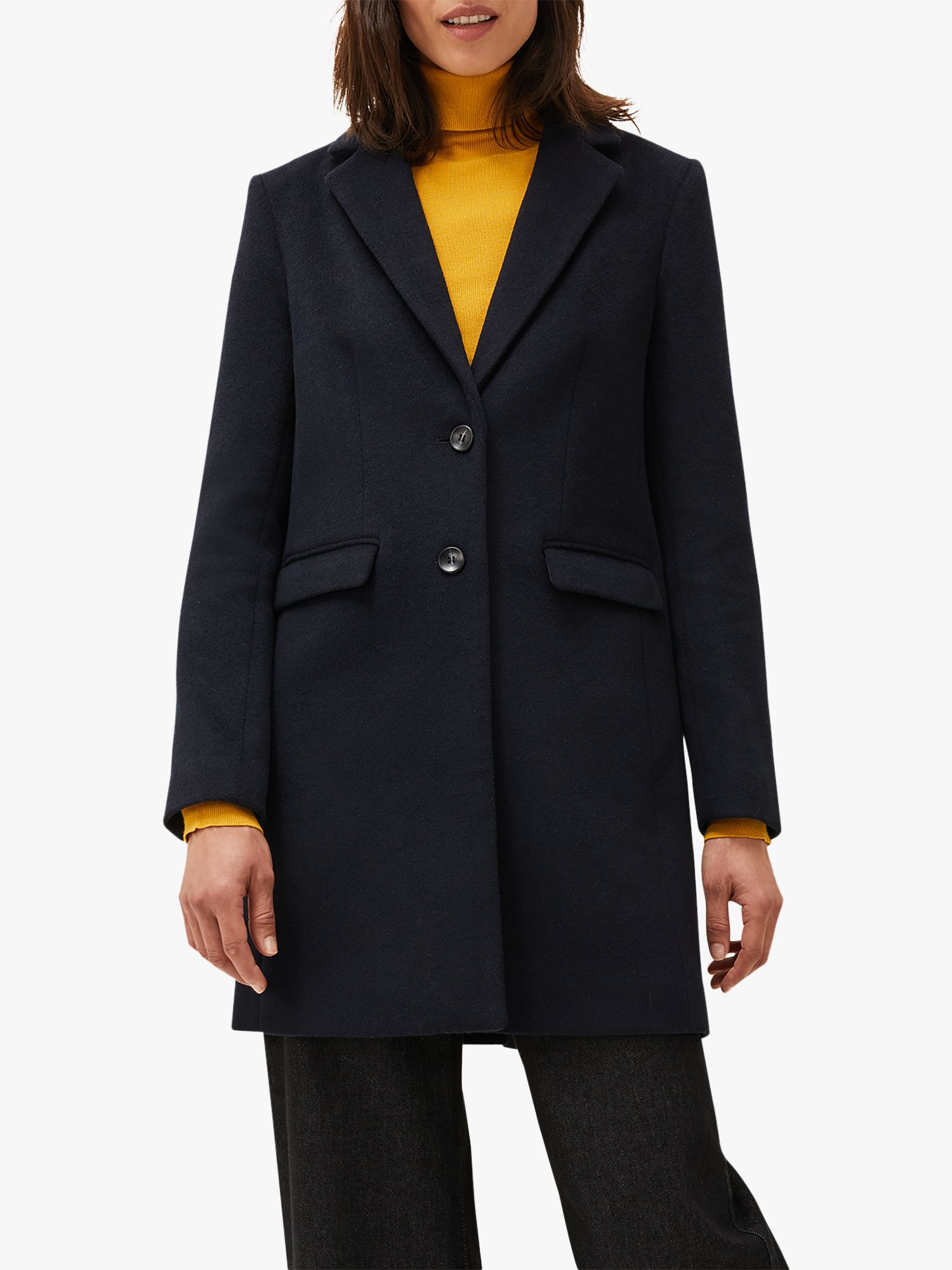 Phase Eight Lydia Wool Blend Tailored Coat, Navy