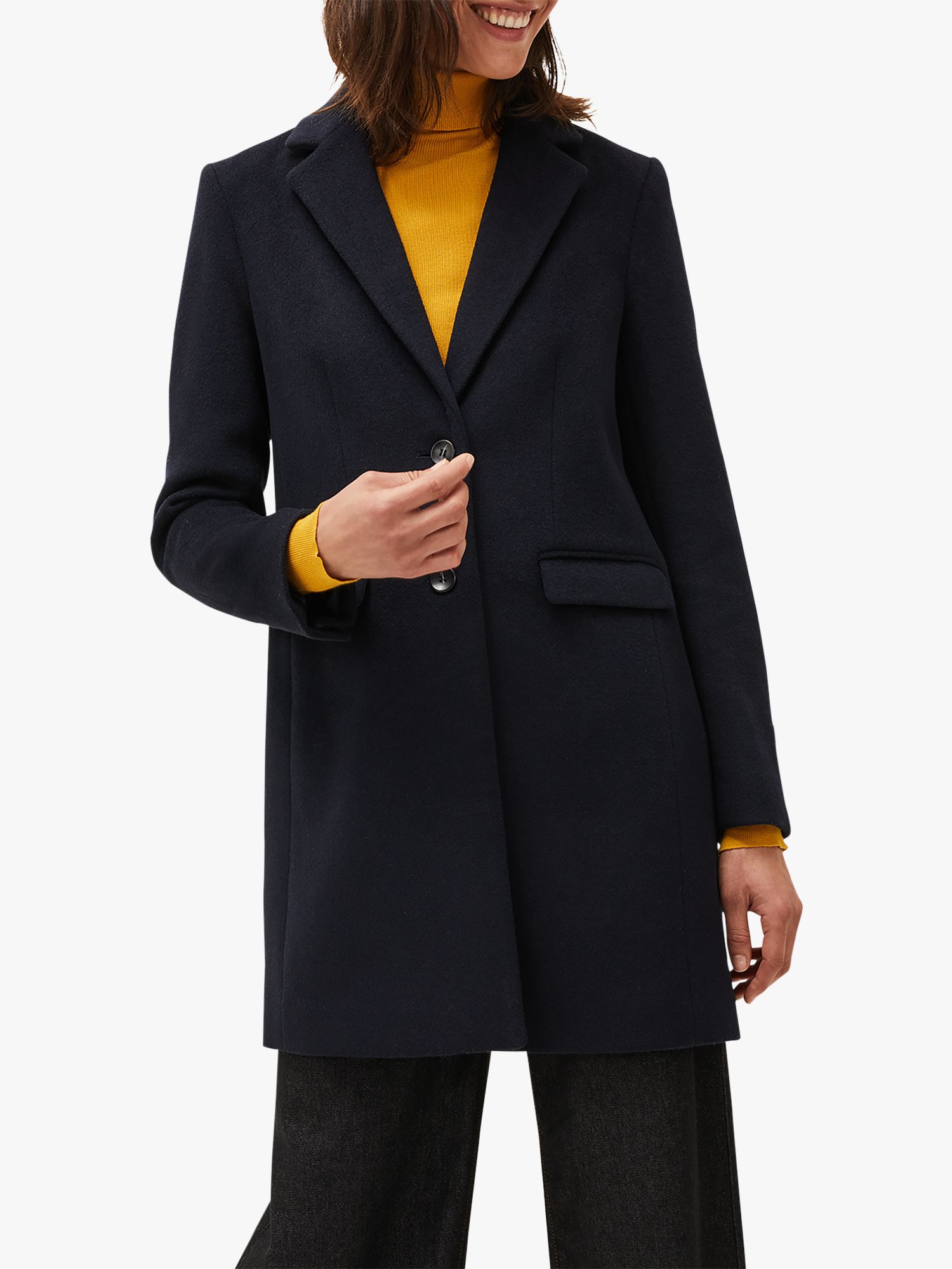 Phase Eight Lydia Wool Blend Tailored Coat, Navy