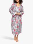 Cyberjammies Mallory Floral Print Dressing Gown, Grey