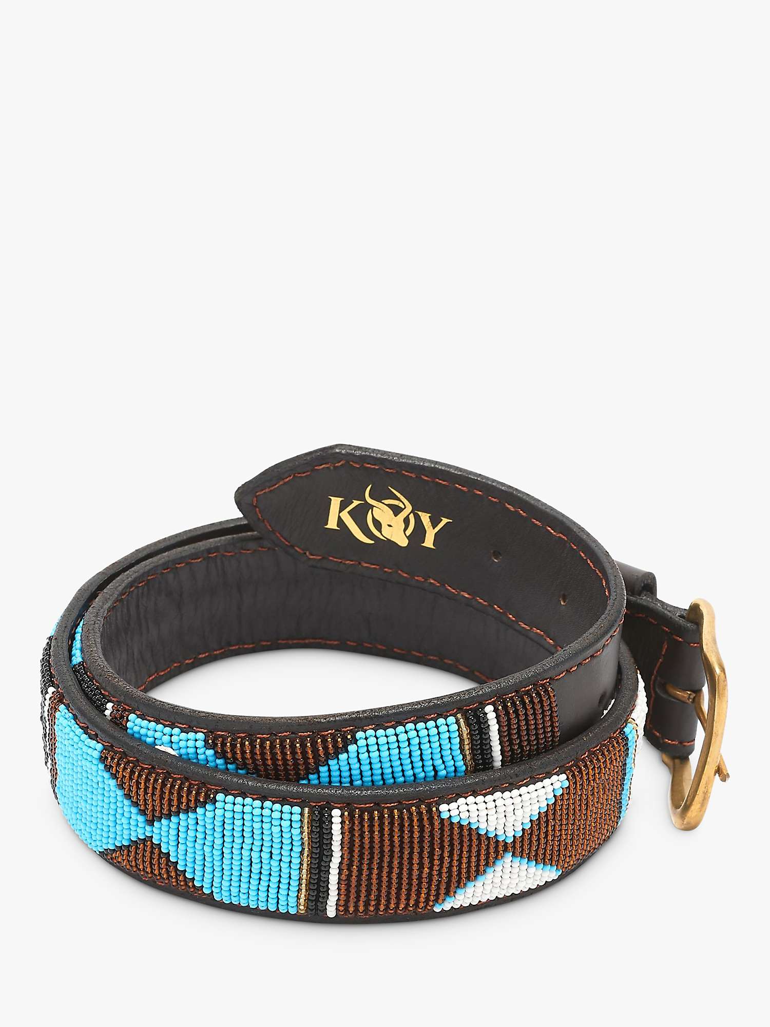 Buy KOY Maasai Mwezi Wide Belt, Turquoise/Gold Online at johnlewis.com