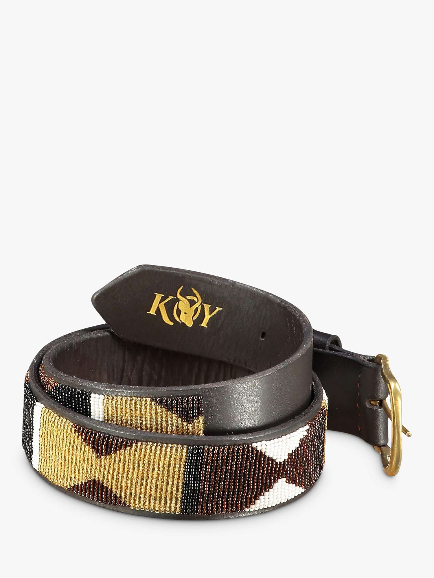 Buy KOY Maasai Dunia Wide Belt, Brown/Gold Online at johnlewis.com