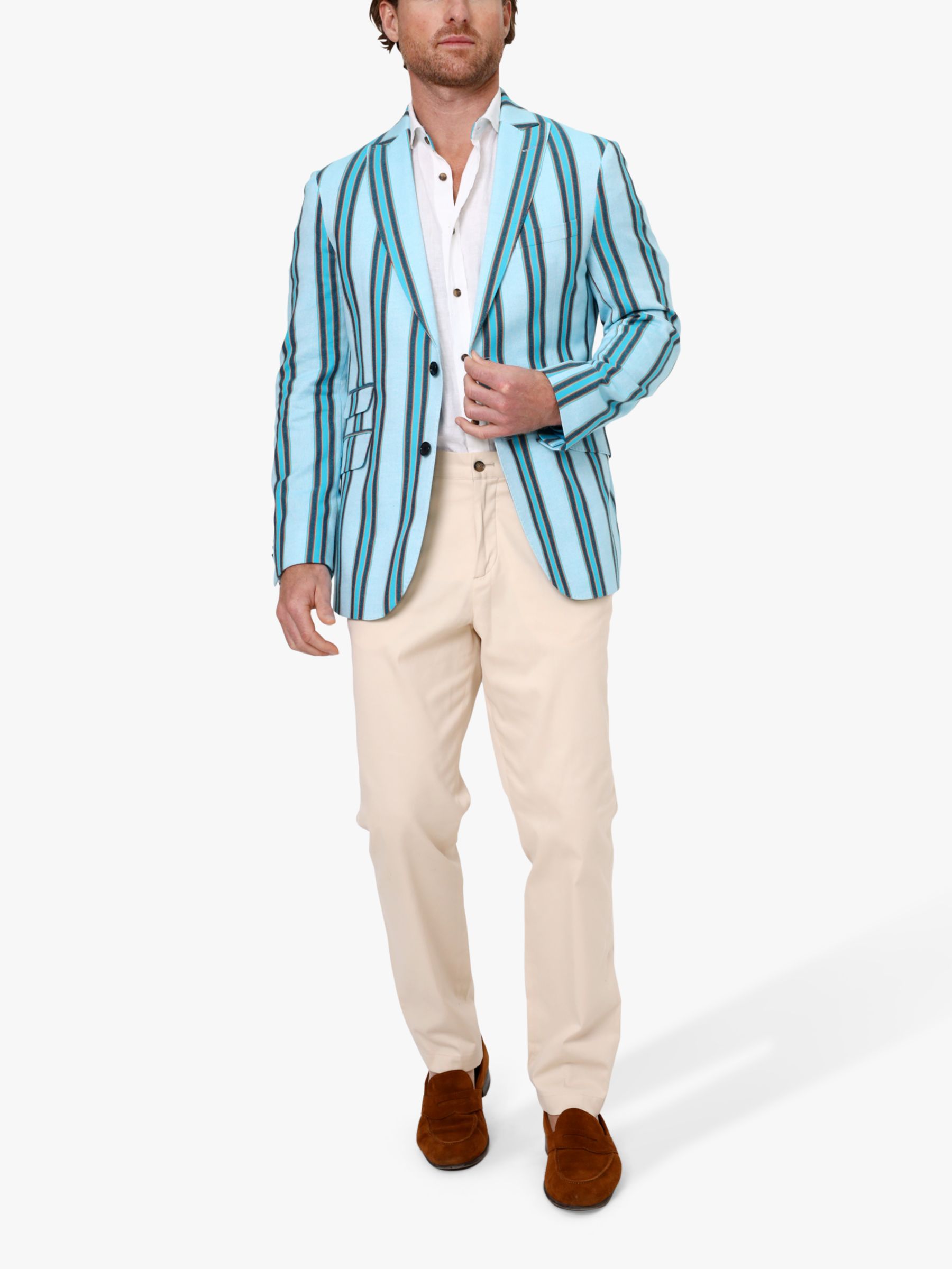 KOY Kikoy Striped Blazer, Turquoise, 38R