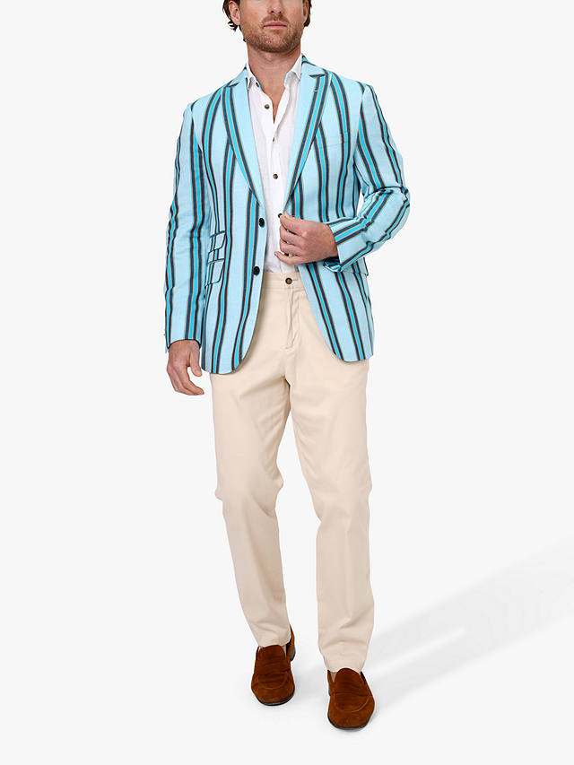 KOY Kikoy Striped Blazer, Turquoise
