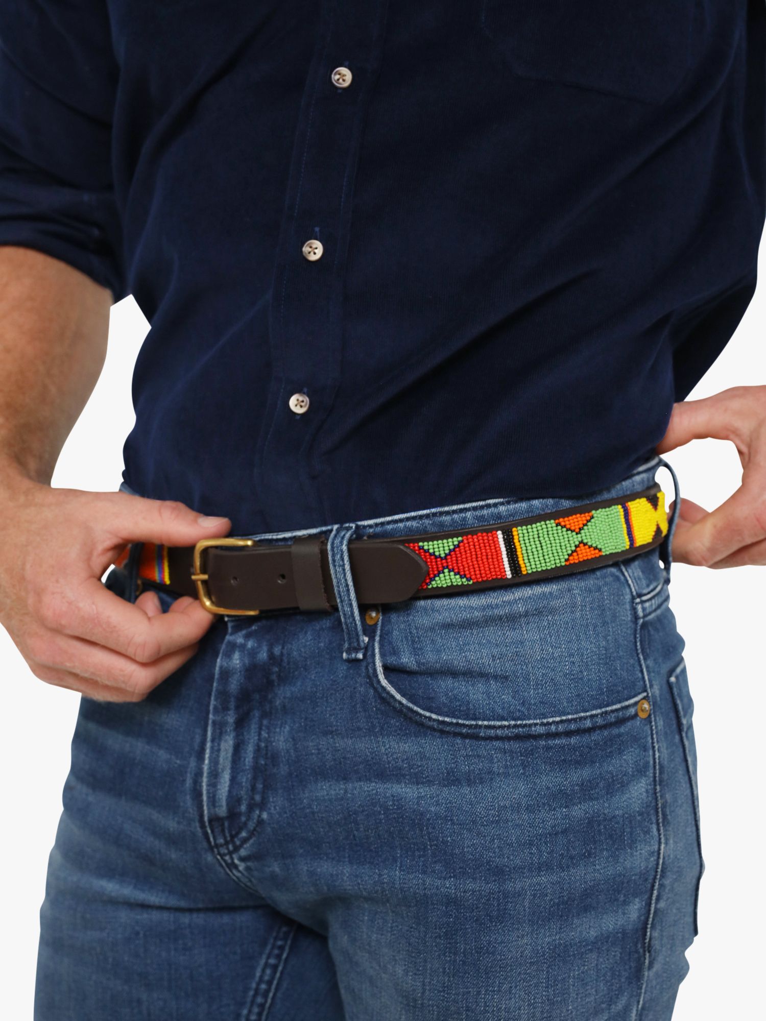 Buy KOY Maasai Jua Narrow Belt, Red/Yellow Online at johnlewis.com