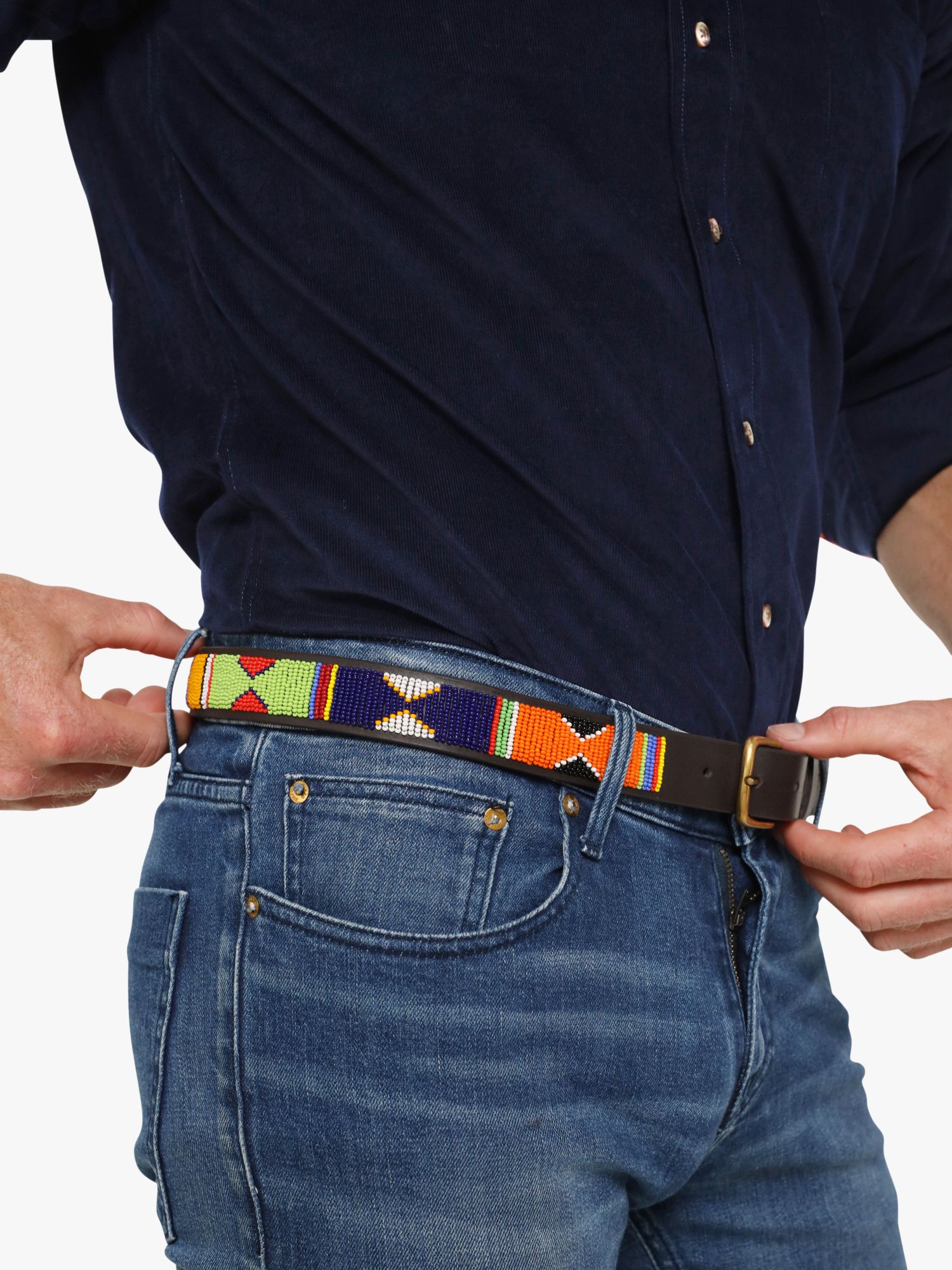 Buy KOY Maasai Jua Narrow Belt, Red/Yellow Online at johnlewis.com