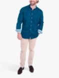 KOY Cheza Cotton Linen Shirt, Navy