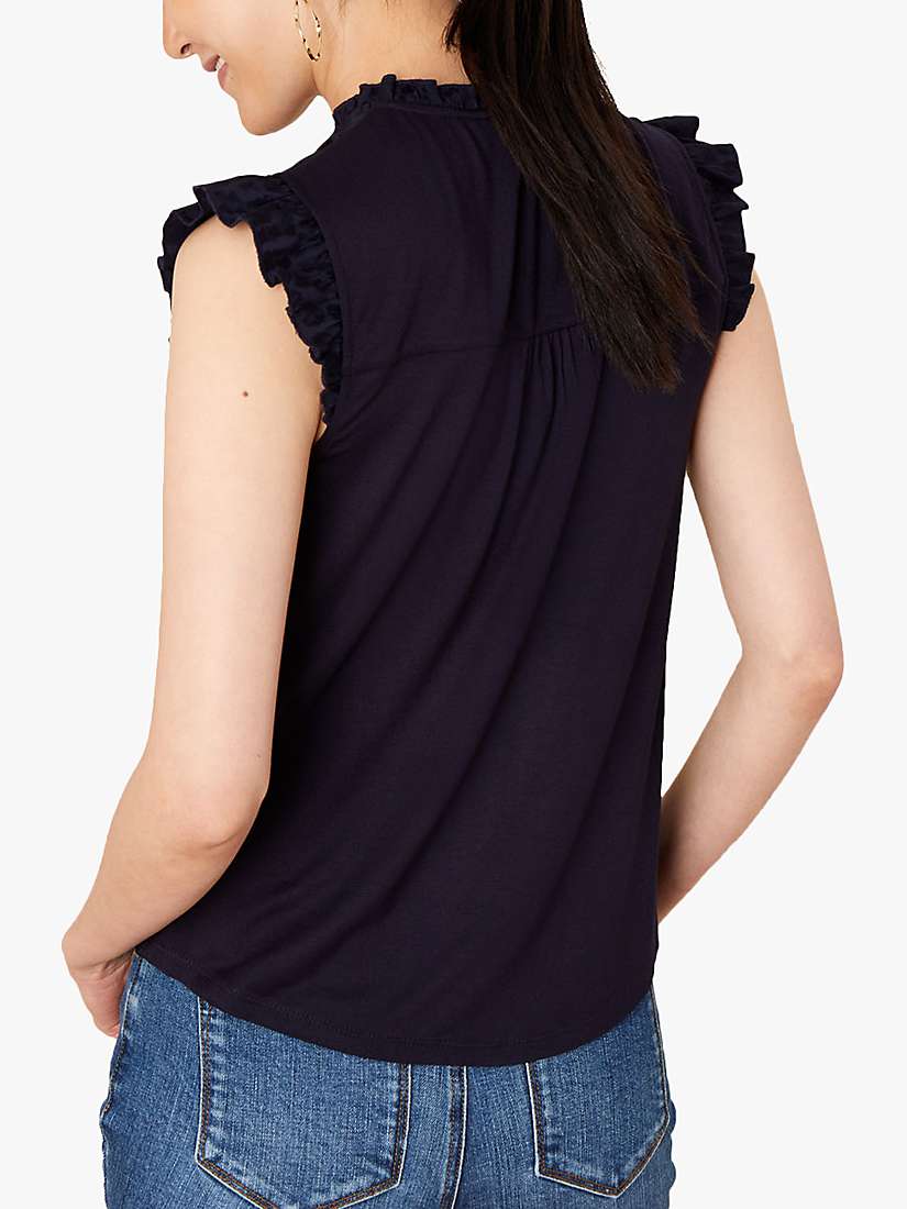 Buy Monsoon Stacy Animal Print Jersey Back Blouse, Navy Online at johnlewis.com
