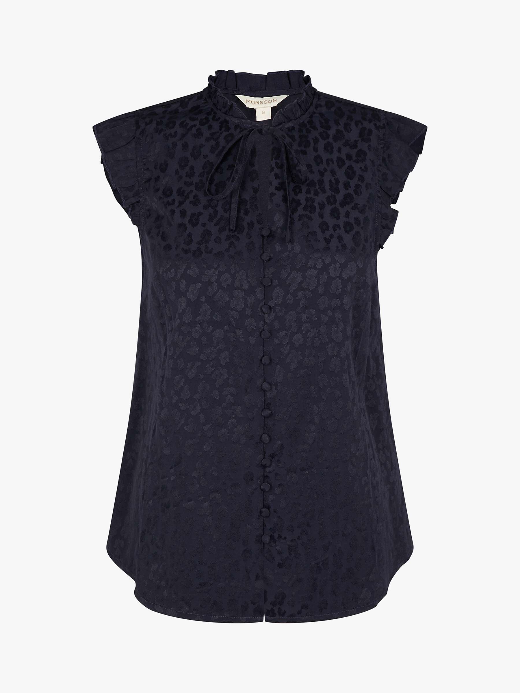 Buy Monsoon Stacy Animal Print Jersey Back Blouse, Navy Online at johnlewis.com